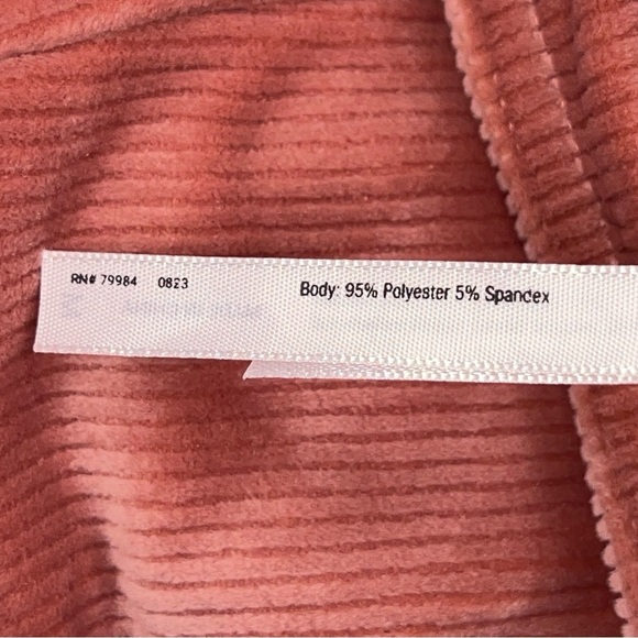 Medium Soma Blush Pink Ribbed Velour Jogger Pants Pull On Tapered Leg Cozy - Picture 9 of 10